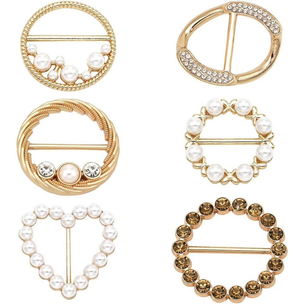 Scarf Ring Clip Shirt Clip T-Shirt Tie Ring Clips for Women and Slide Tshirt Twi